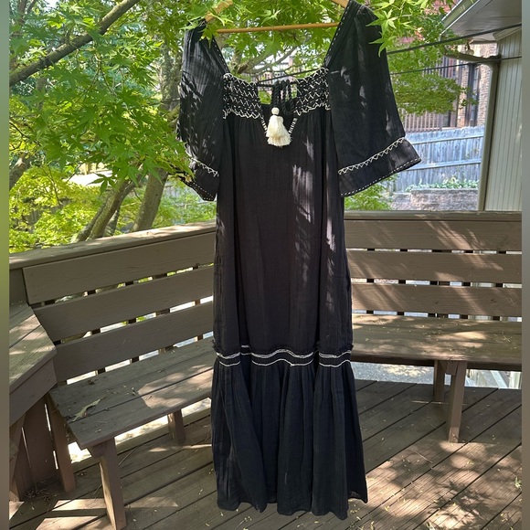 Free People I’m the One Maxi Dress Smocked Tassel Embroidered Flowy - Picture 7 of 15